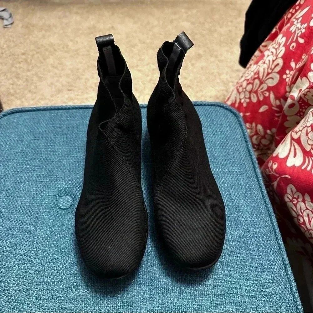 Bernie Mev Slip On Black Shoes with Wedge Heel